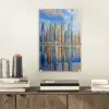 Skyline - Wolkenkrabbers - Water - Blauw plexiglas 5mm klein -sfeer1