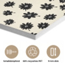 Madeliefjes - Grafisch - Zwart - Beige PET vilt klein 837 -closeup_DE