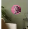 Panter - Luxe - Roze Wandcirkel behangsticker klein -sfeer2