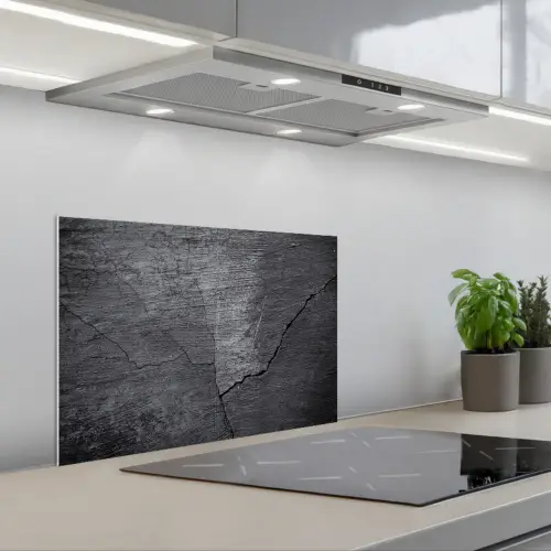 Beton - Zwart - Scheur keuken achterwand spatscherm klein -3d_schuin