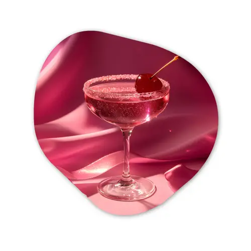 Cocktail - Pink - Luxe Wandcirkel Organisch Aluminium middel -3d