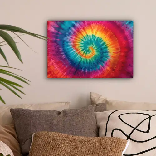 Regenboogkleuren - Tie dye - canvas 2cm klein -sfeer1