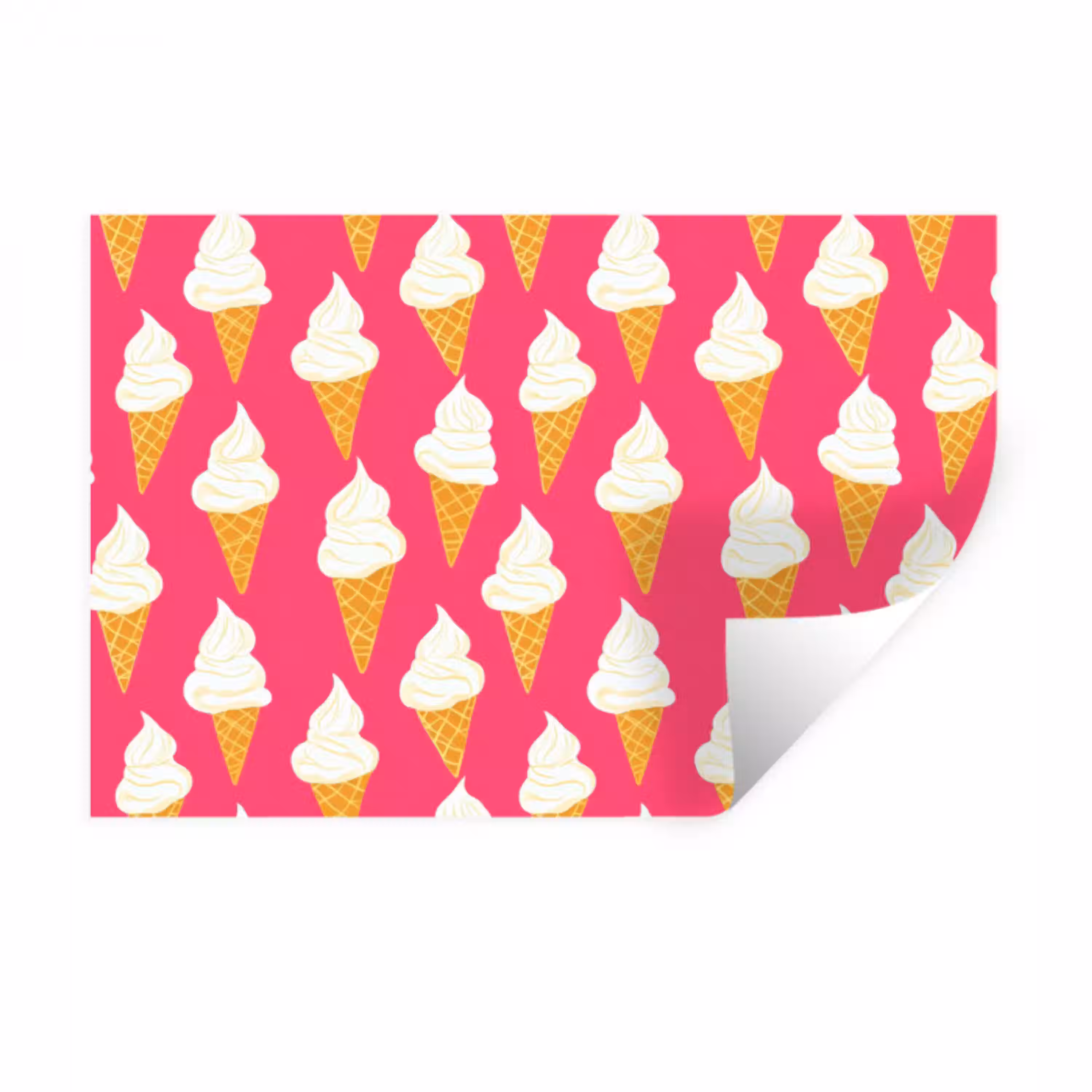 Softijs - Horentje - Roze Muursticker klein 286 -3d
