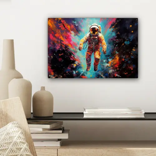 Astronaut - Graffiti - Ruimte - Neon canvas 2cm klein -sfeer6
