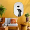 Hak - Wijn - Minimalistisch - Zwart Wandcirkel Ovaal Glas middel -sfeer4