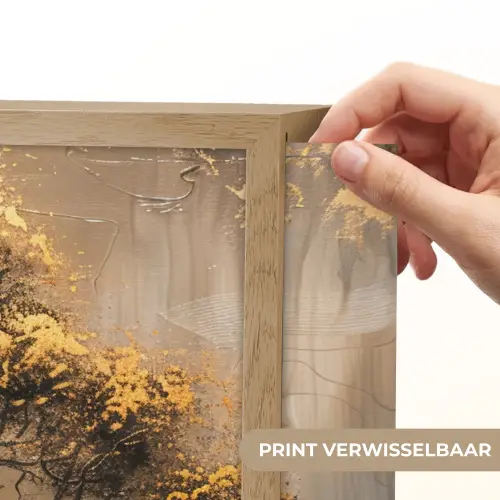 Boom - Goud - Landschap - Verf Light Box met batterij (Wandlamp) middel -USP_websiteprintNL