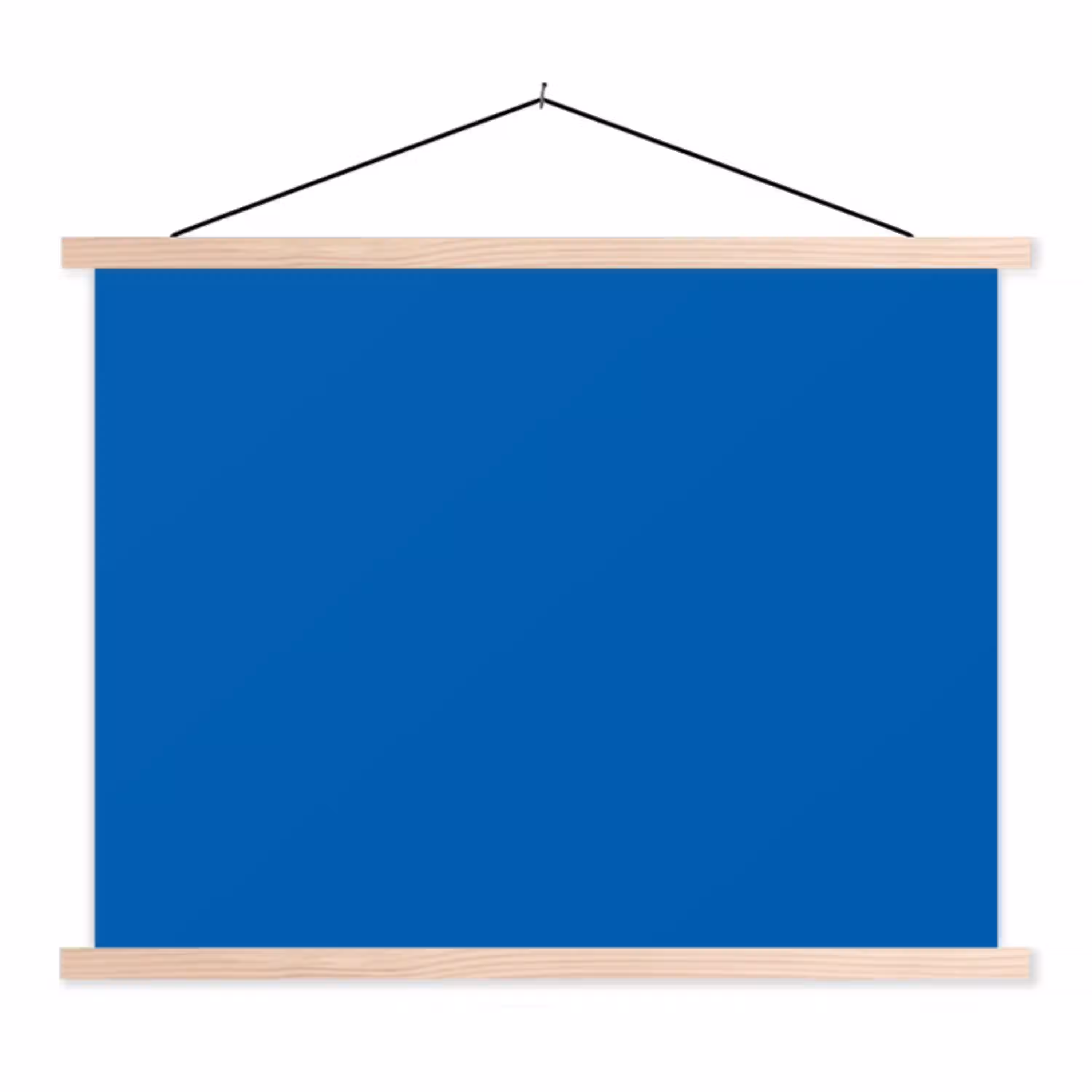 Classic - Azure - Blauw textielposter latten blank klein 122 -3d