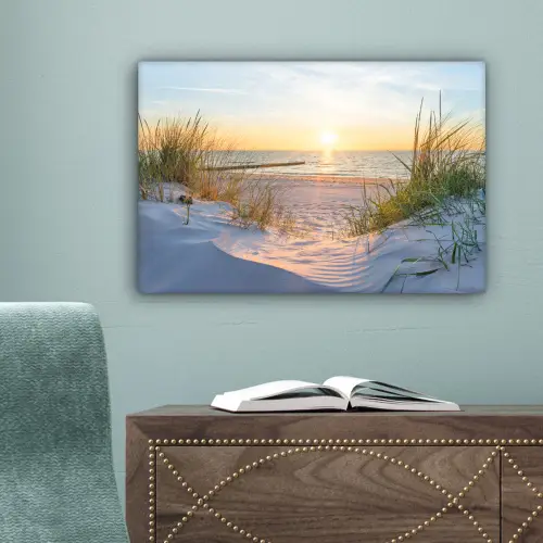 Strand - Zon - Duin - Gras - Zand - Horizon canvas 2cm klein -sfeer4