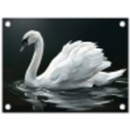 Zwaan - Water - Natuur - Realistisch - Wit tuinposter los doek klein -3d