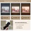 Paars - Abstract - Verf - Goud Light Box met batterij (Wandlamp) middel -USP_lichtkleurNL