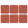 Rood - Disco - Patroon onderzetter kurk middel 366 -3d