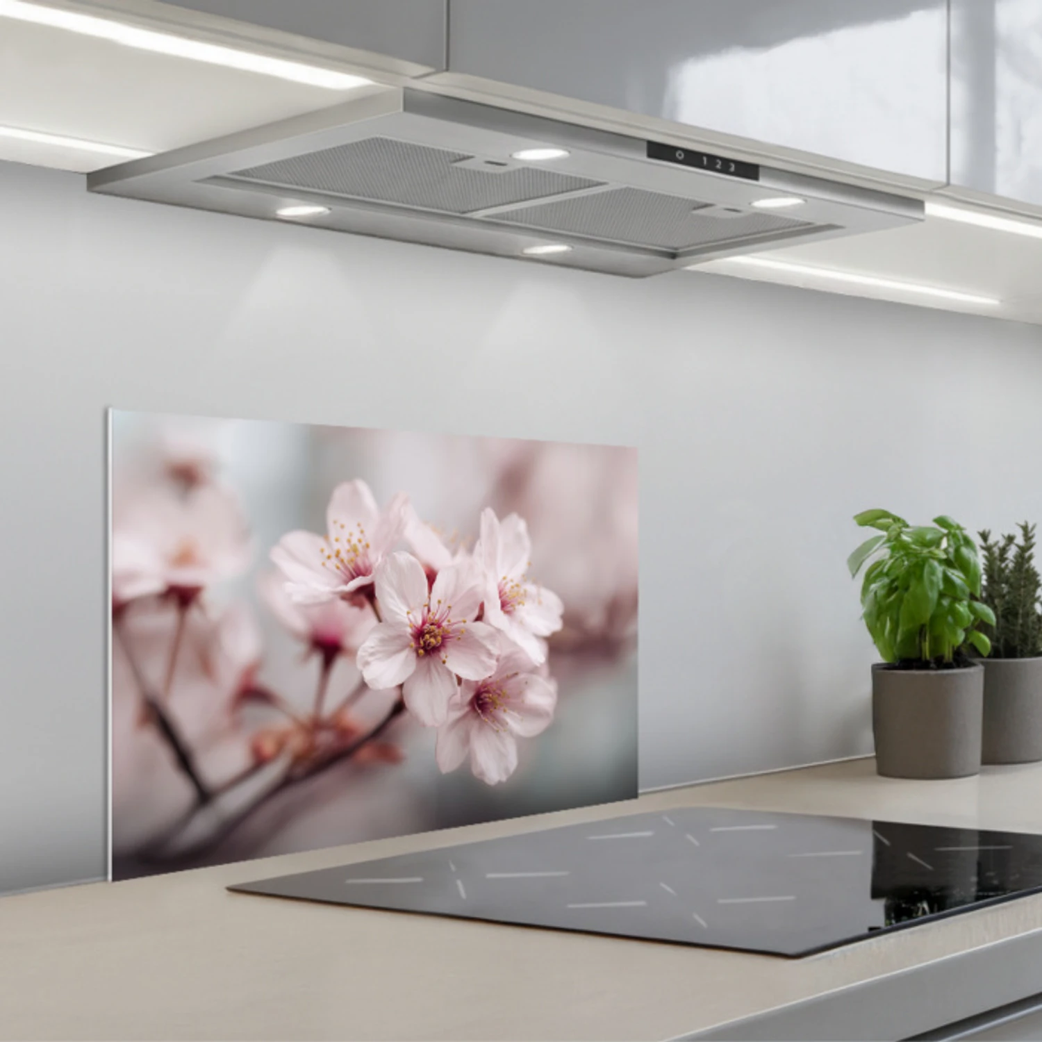 Bloesems - Meeldraden - Geel - Wazig keuken achterwand spatscherm klein -3d_schuin