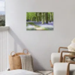 Lente bos met blauwe bloemen tuinposter los doek klein -sfeer8