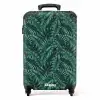 Palm bladeren monstera donker patroon NBS - Handbagage koffer - Volwassenen Unisex middel -productfoto_recht