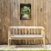 Doorkijk - Tuinboog - Bloemen - Natuur - Pad Tuinposter op houten frame 2 cm dik klein -sfeer4