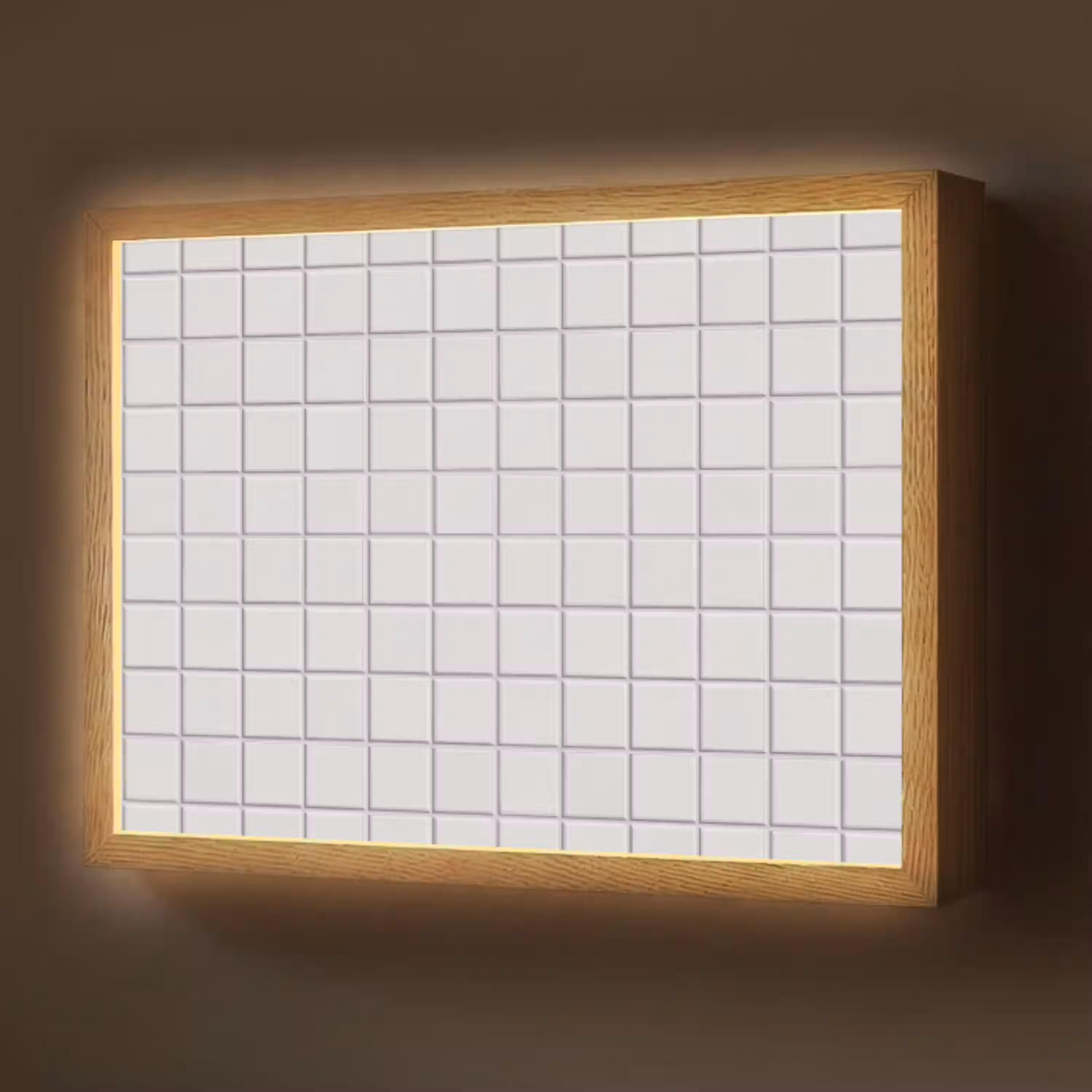 Patroon - Tegels - Grijs - Wit Light Box met batterij (Wandlamp) middel 907 -z3d_website