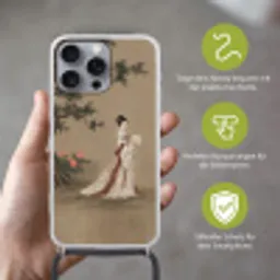 Vrouw - Azië - Kunst - Beige Hoesje iPhone 16 Pro Max met koord klein -sfeer2_DE