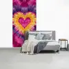 Tie dye - Hartvorm - Vlammen - Oranje fotobehang vinyl groot -slaapkamer
