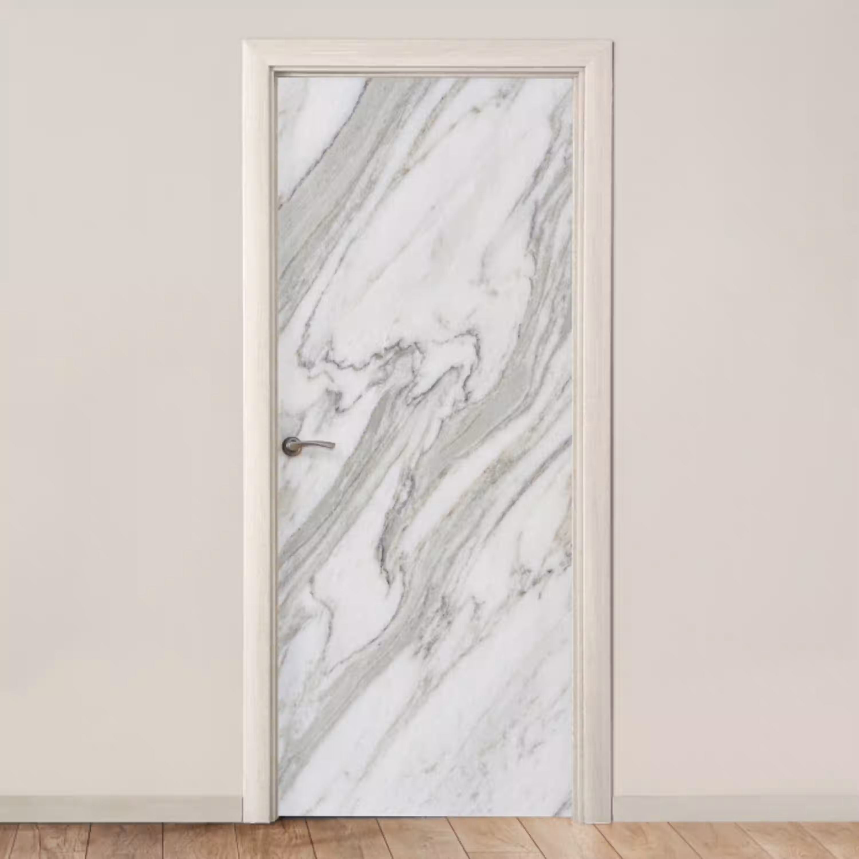 Marmer - Wit - Grijs - Structuur - Modern deurposter klein -3d_beige