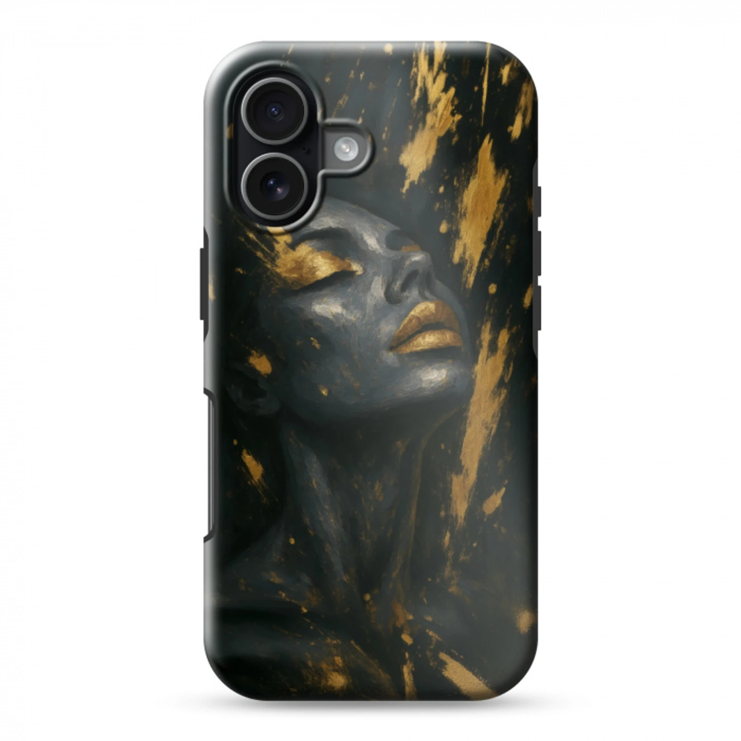 Gezicht - Vrouw - Verfspatten - Abstract Toughcase MagSafe Apple iPhone 17 klein -3d