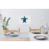 Schildpad - Blauw - Schild Muursticker klein -eettafel