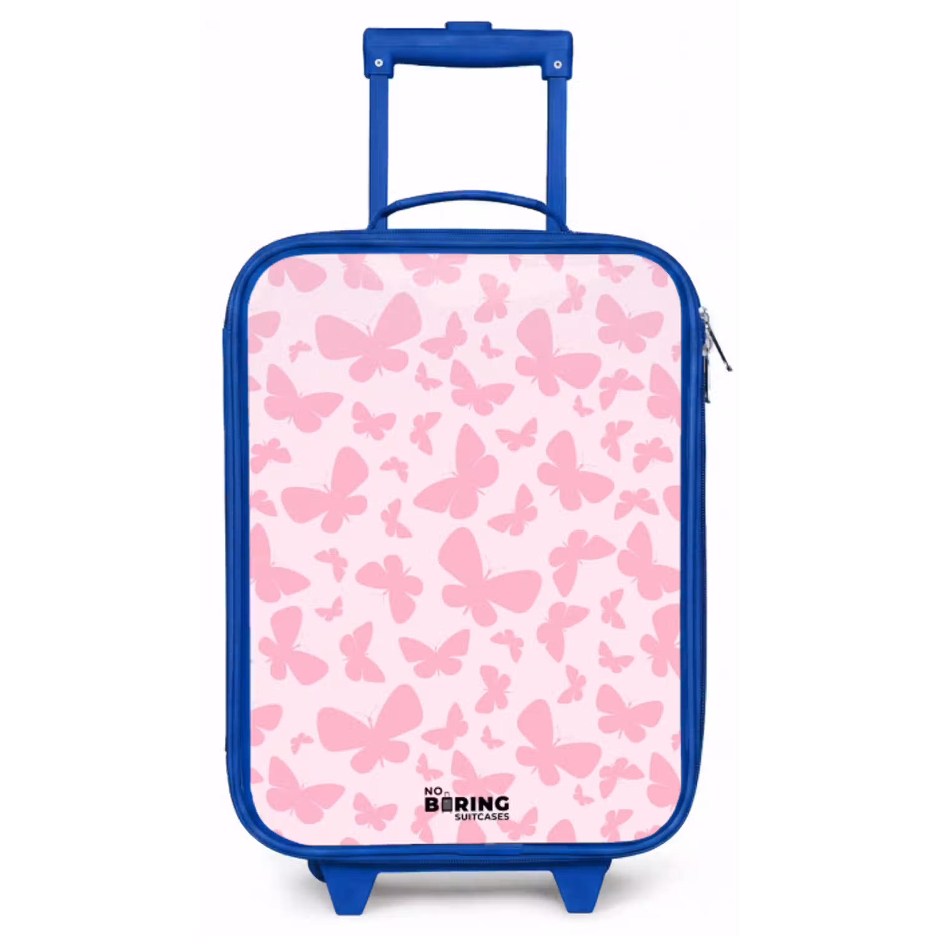 Roze vlinders Kinderkoffer - Blauw klein -zz3dotto