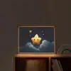 Ster - Gezichtje - Nacht - Wolken Light Box met batterij (Wandlamp kind) middel -sfeer1_kind