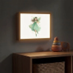Bosfee - Groen - Sprookje Light Box met batterij (Wandlamp kind) middel -sfeer5_kind