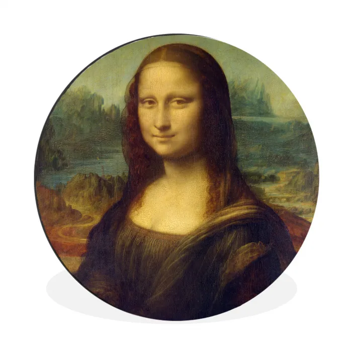 Mona Lisa - Leonardo da Vinci Wandcirkel aluminium klein -3d