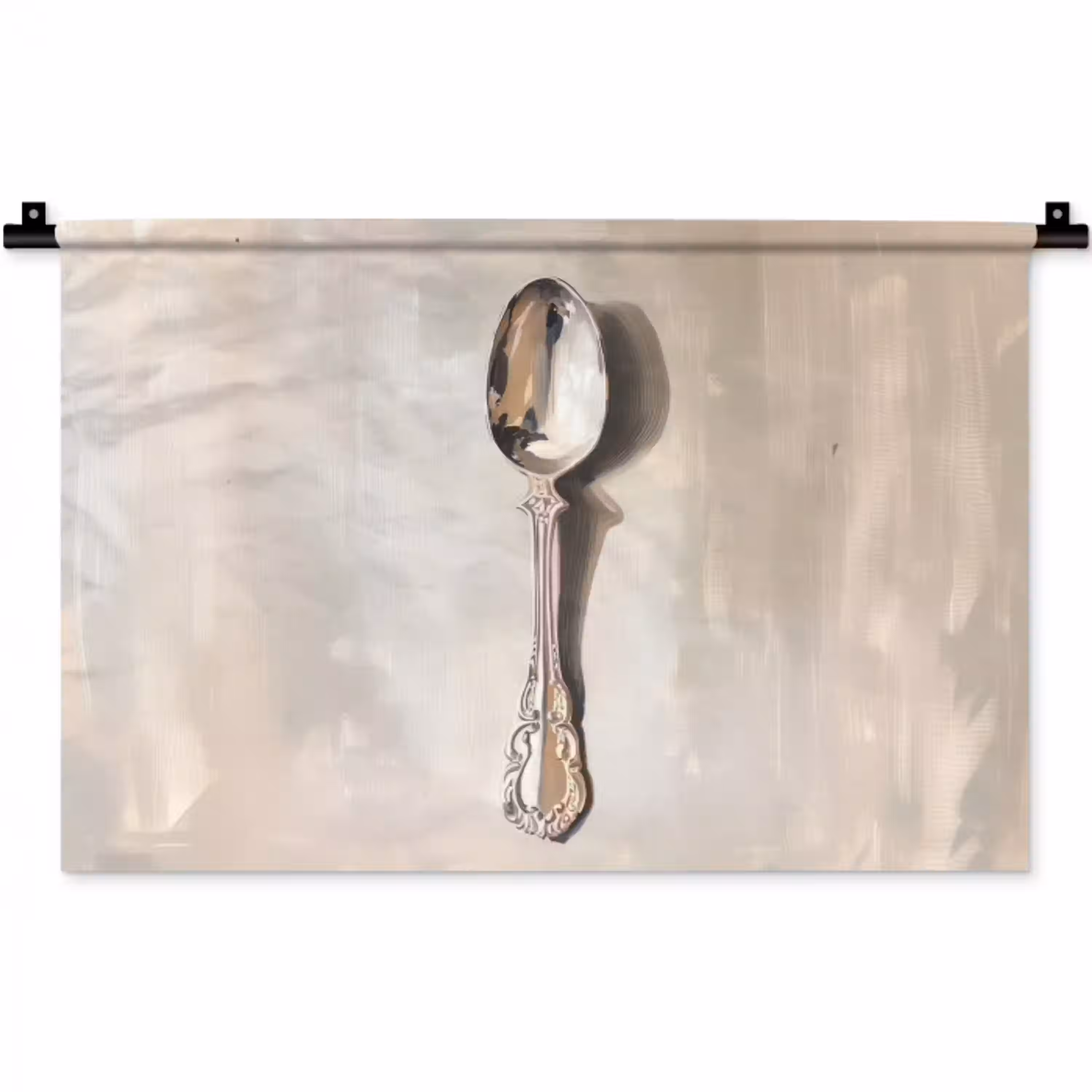 Lepel - Verf - Zilver Wandkleed katoen klein -zz3d
