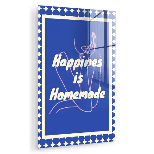Lijntekening - Vrouw - Quote - Blauw plexiglas 5mm klein -zzzproduct_nieuw