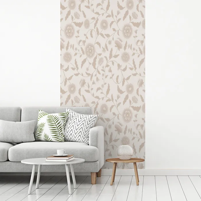 Sierlijk - Bloemen - Beige fotobehang vinyl groot 64 -woonkamer