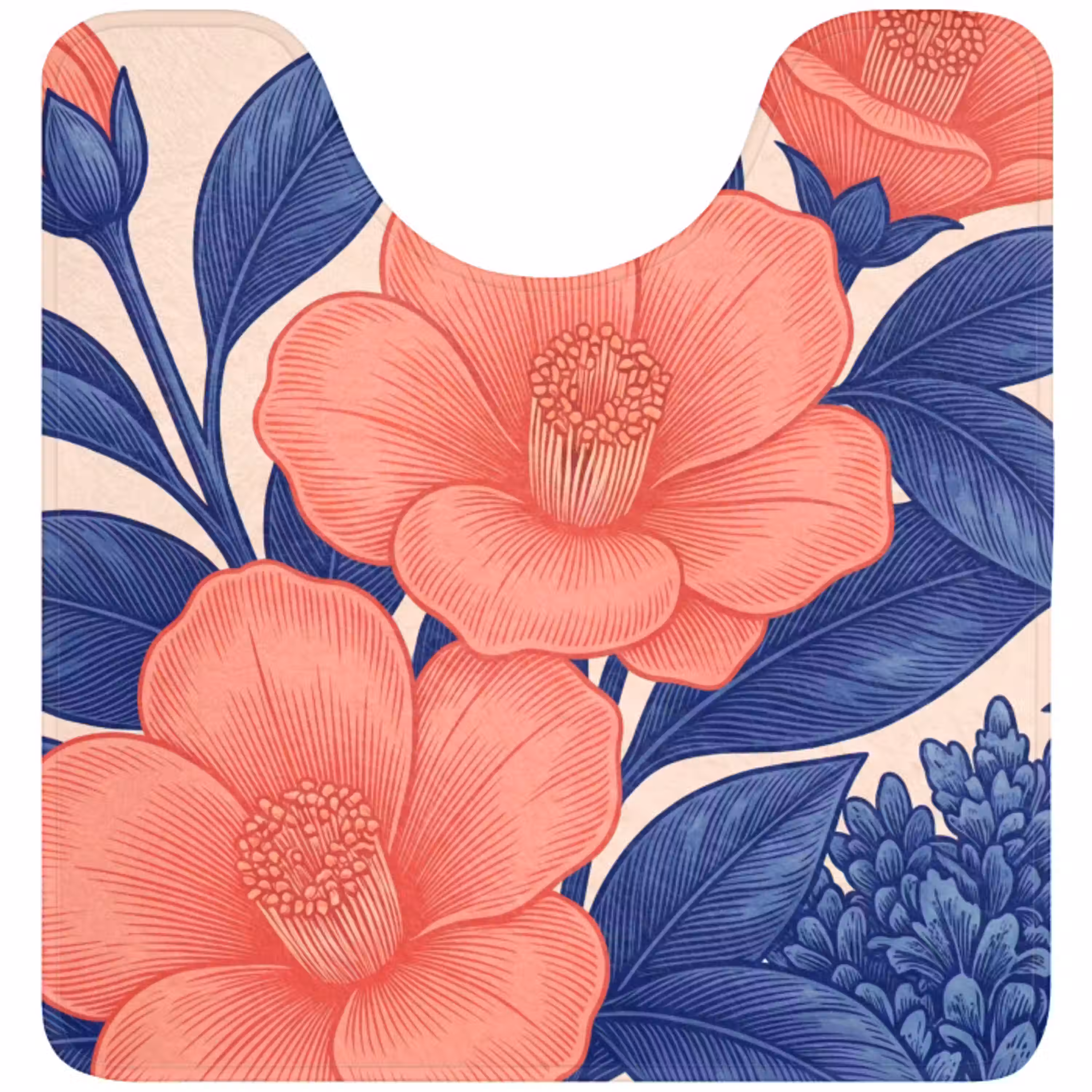 Bloemen - Bladeren - Botanisch WCmat U-uitsnede middel -3d