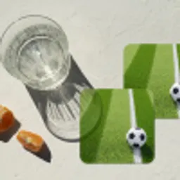 Voetbal - Grasveld - Sport - Groen onderzetter kurk middel -sfeer4