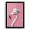 Flamingo - Roze - Koksmuts - Vogel fotolijst zwart zonder passe partout klein -3d