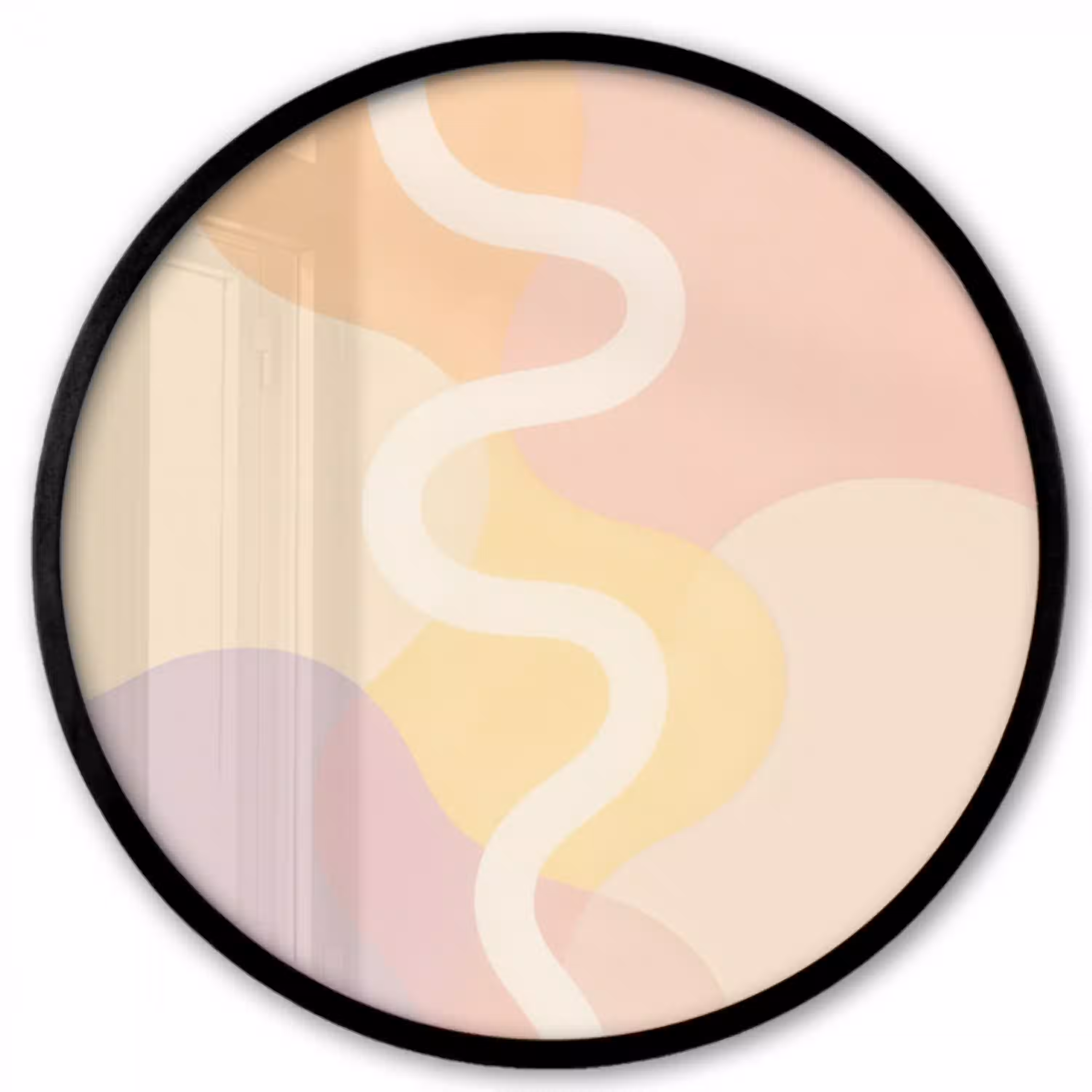 Golvende vormen - Abstract - pastel Fotolijst rond zonder passe partout klein -3d