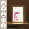 Focus on the good - Beige - Roze Light Box met kabel (Tafellamp) klein -USP_NL