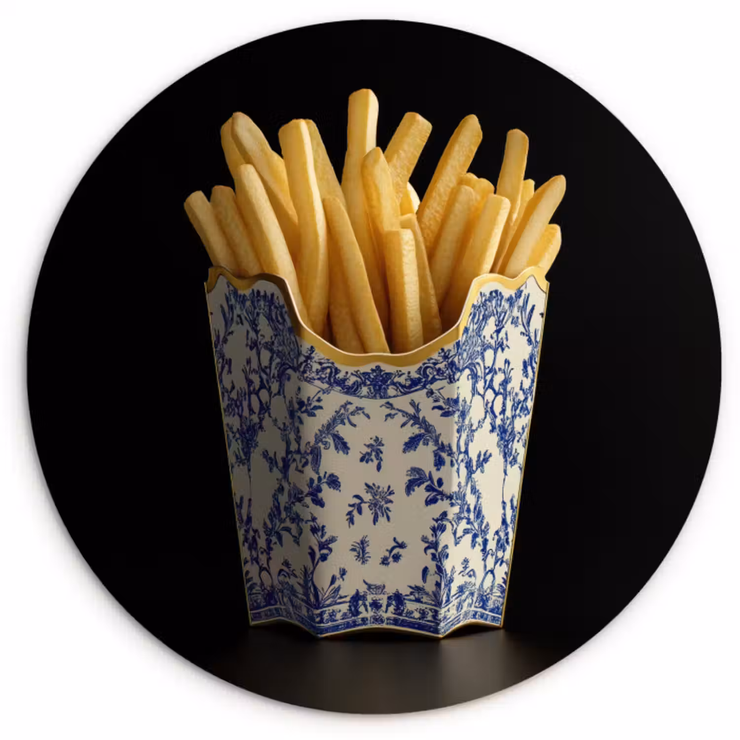 Muurcirkel glas - Friet - Porselein - Delfts blauw - Eten