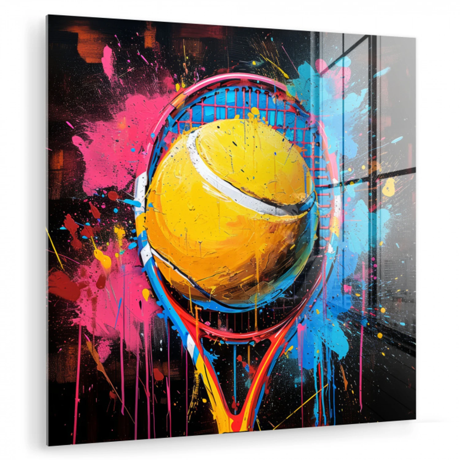 Graffiti - Tennis - Sport - Racket plexiglas 5mm klein -zzzproduct_nieuw