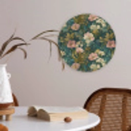 Wilde bloemen - Botanisch - Patroon - Roze - Romantisch Akoestische PET Vilt - Rond klein 838 -sfeer3