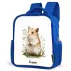 Dier - Natuur - Hamster Kinderrugzak - Blauw middel -schuin