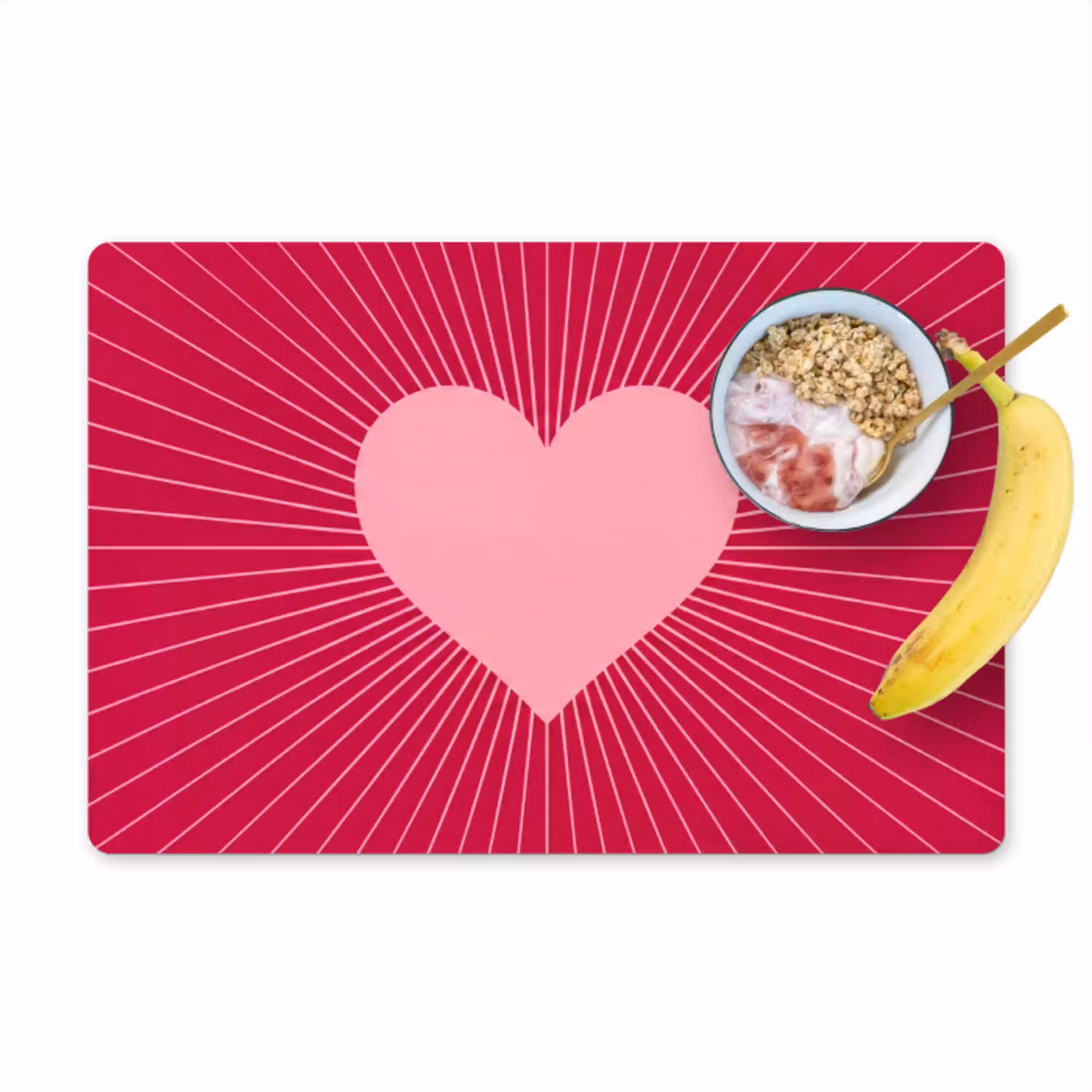 Hart - Stralen - Liefde - Abstract - Roze Placemat vinyl groot -zzzproduct_Kitchenyeah-website