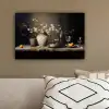 Stilleven - Bloemen - Boeket - Vaas - Wijn canvas 2cm klein -sfeer3