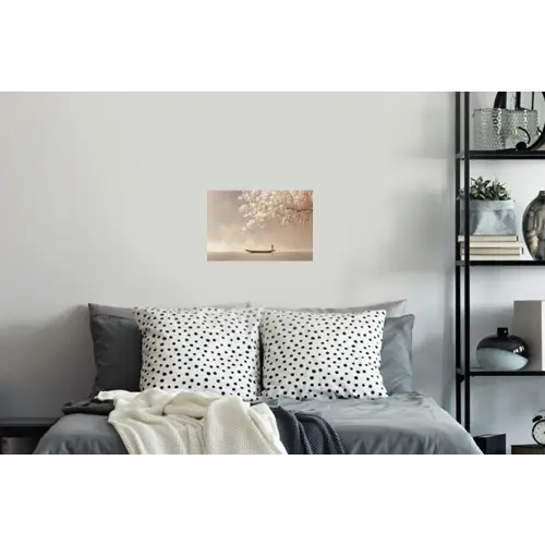 Bloesems - Wit - Boot - Minimalistisch Muursticker klein -slaapkamer