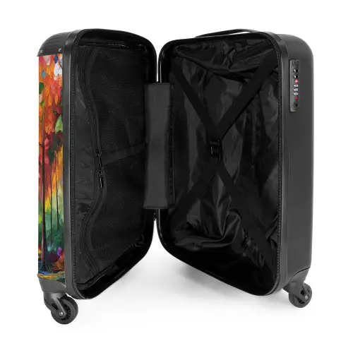 Bos - Natuur - Olieverf - Regenboog NBS - Handbagage koffer - Kinderen Unisex middel -binnenkant
