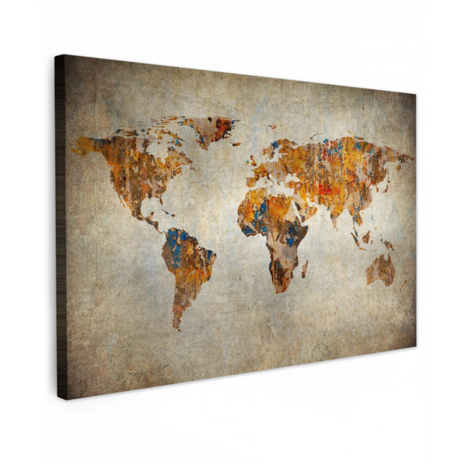 Wereldkaart - Vintage - Abstract - Kinderen - Jongens - Meisjes canvas 2cm klein -z3d