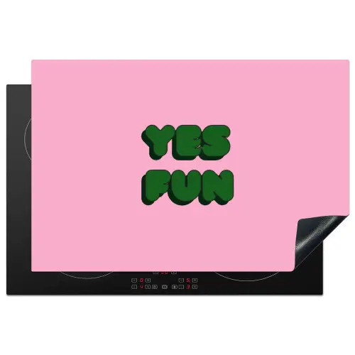 Yes fun - Groen - Roze Inductie beschermer vinyl 3mm klein -3d