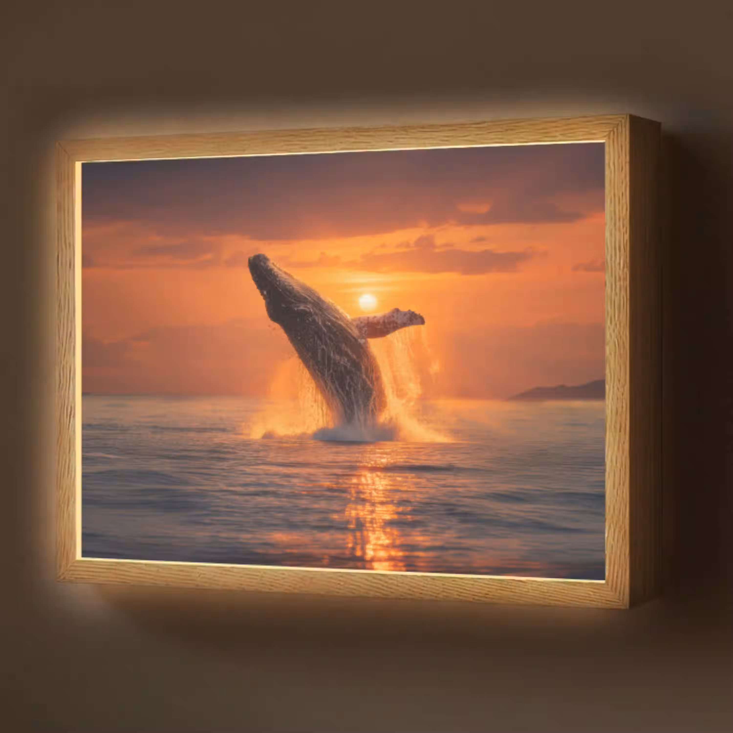 Walvis - Zon - Zee Light Box met batterij (Wandlamp) middel -z3d_website