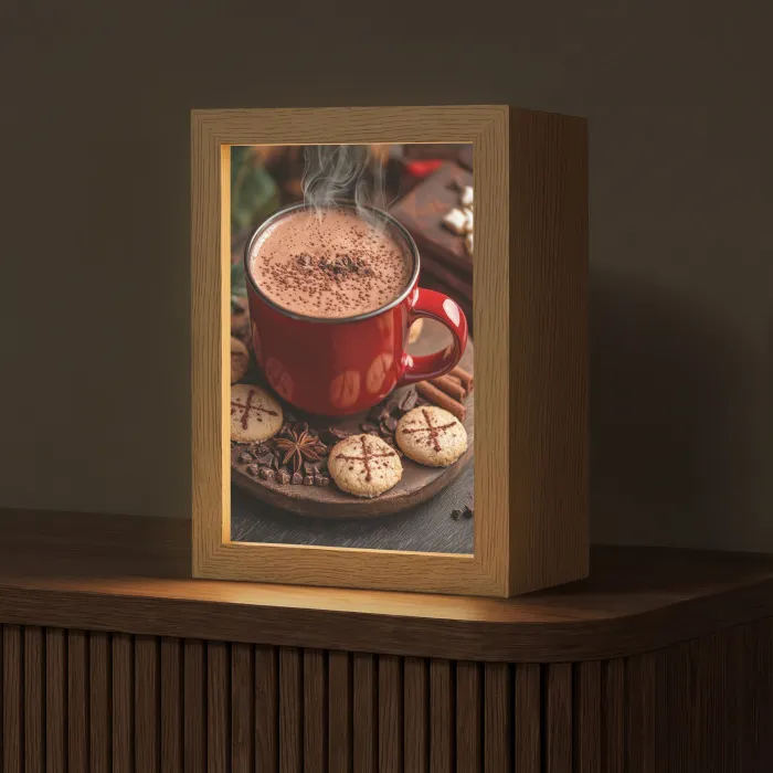 Chocolademelk - Mok - Winter - Kerst - Gezelligheid Light Box met kabel (Tafellamp) klein -z3d_website