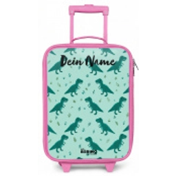 Dinos - Patroon - Groen Kinderkoffer - Roze klein -zz3dotto